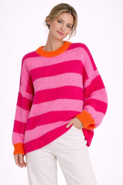 Elena Stripe Knit Sweater