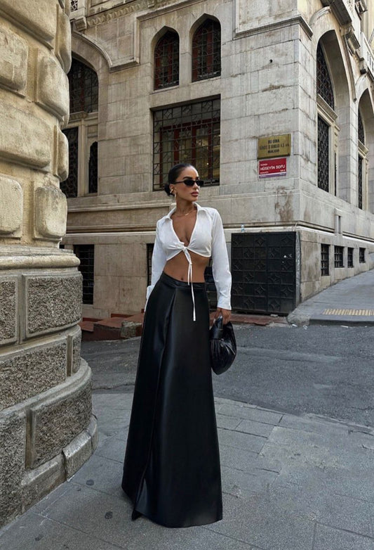 Victoria Eco Leather Maxi Skirt