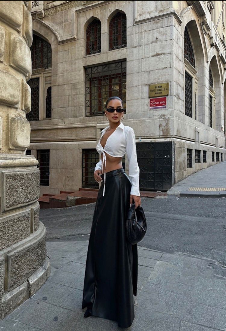 Victoria Eco Leather Maxi Skirt