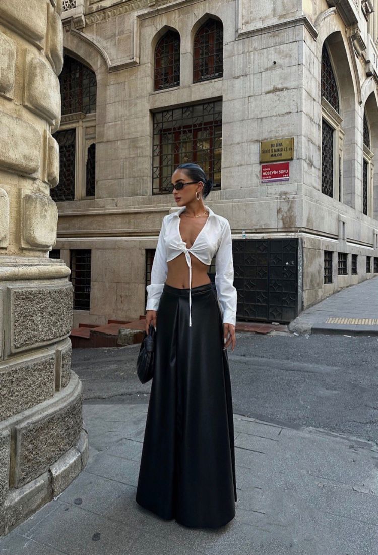 Victoria Eco Leather Maxi Skirt
