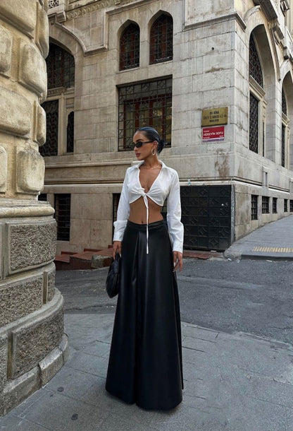 Victoria Eco Leather Maxi Skirt
